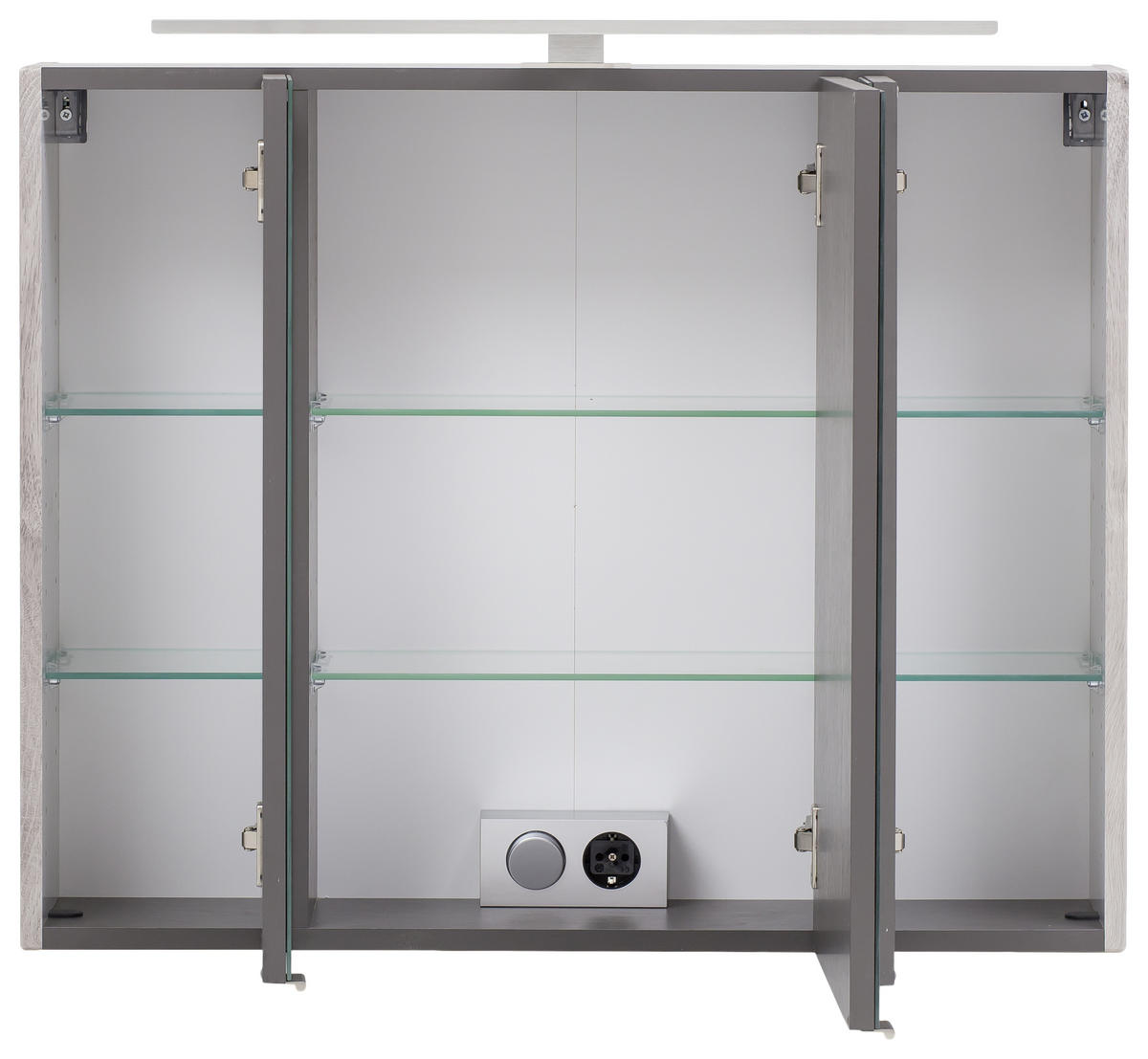 BADEZIMMER  in 110 cm  - Eichefarben/Grau, Konventionell, Glas/Holzwerkstoff (110cm) - Held