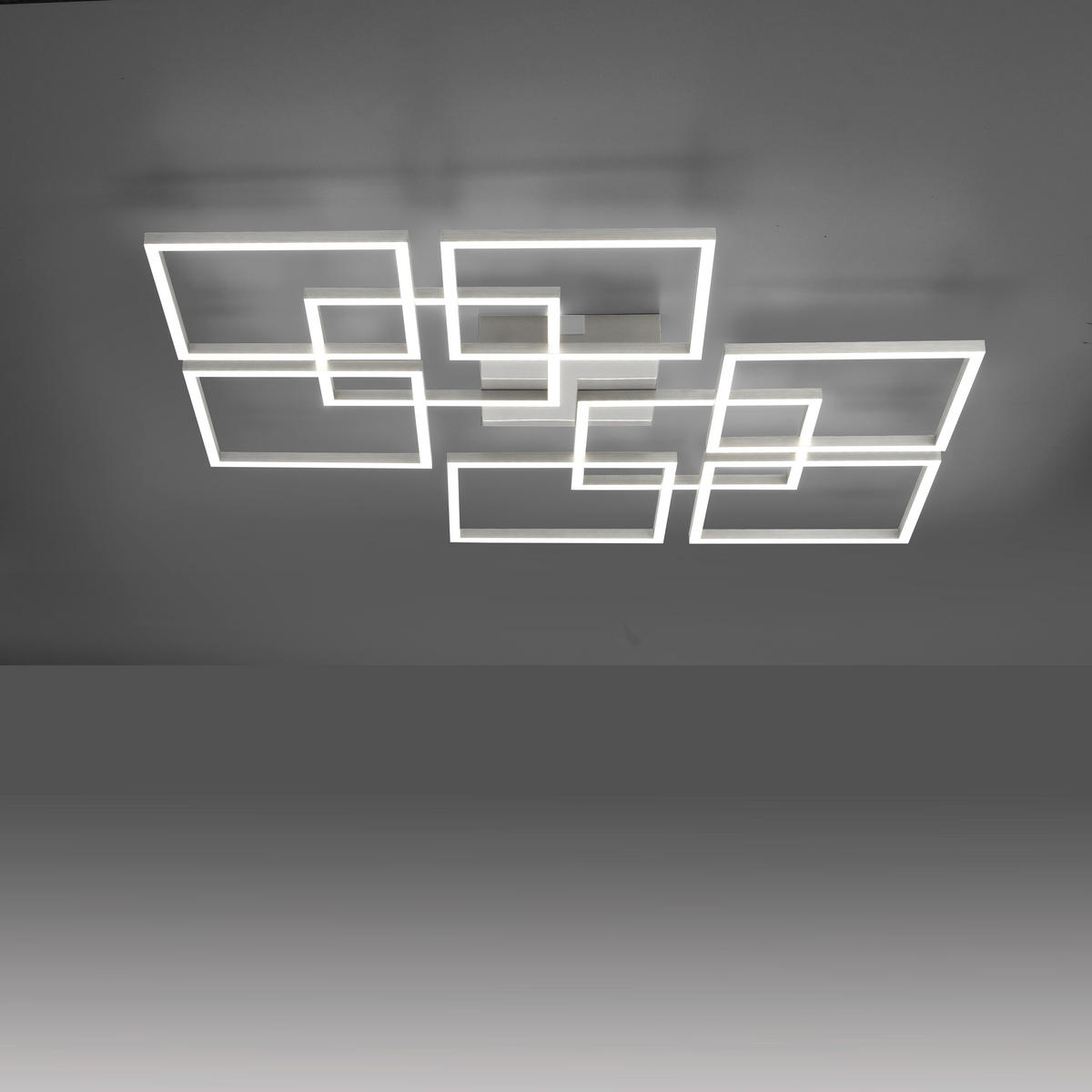 LED-DECKENLEUCHTE 79,7/76,7/6,8 cm    - Silberfarben, Design, Kunststoff/Metall (79,7/76,7/6,8cm)