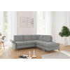 ECKSOFA ROCHELLE E Grau Flachgewebe  - Schwarz/Grau, KONVENTIONELL, Textil/Metall (240/216cm) - Sit & More