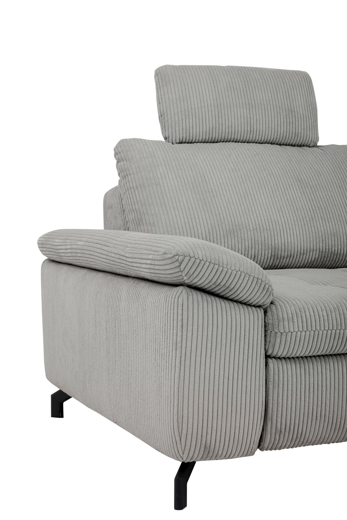 HÖRNSOFFA i manchester, velour grå  - svart/grå, Design, metall/textil (291/197cm) - Beldomo Style