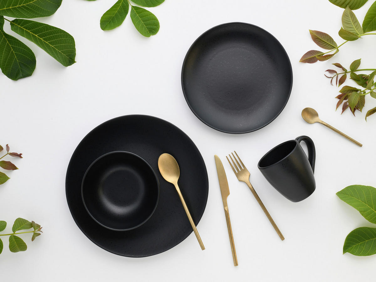 KOMPLETT SERVIS Magic Black 8 delar  - svart, Basics, keramik - Creatable