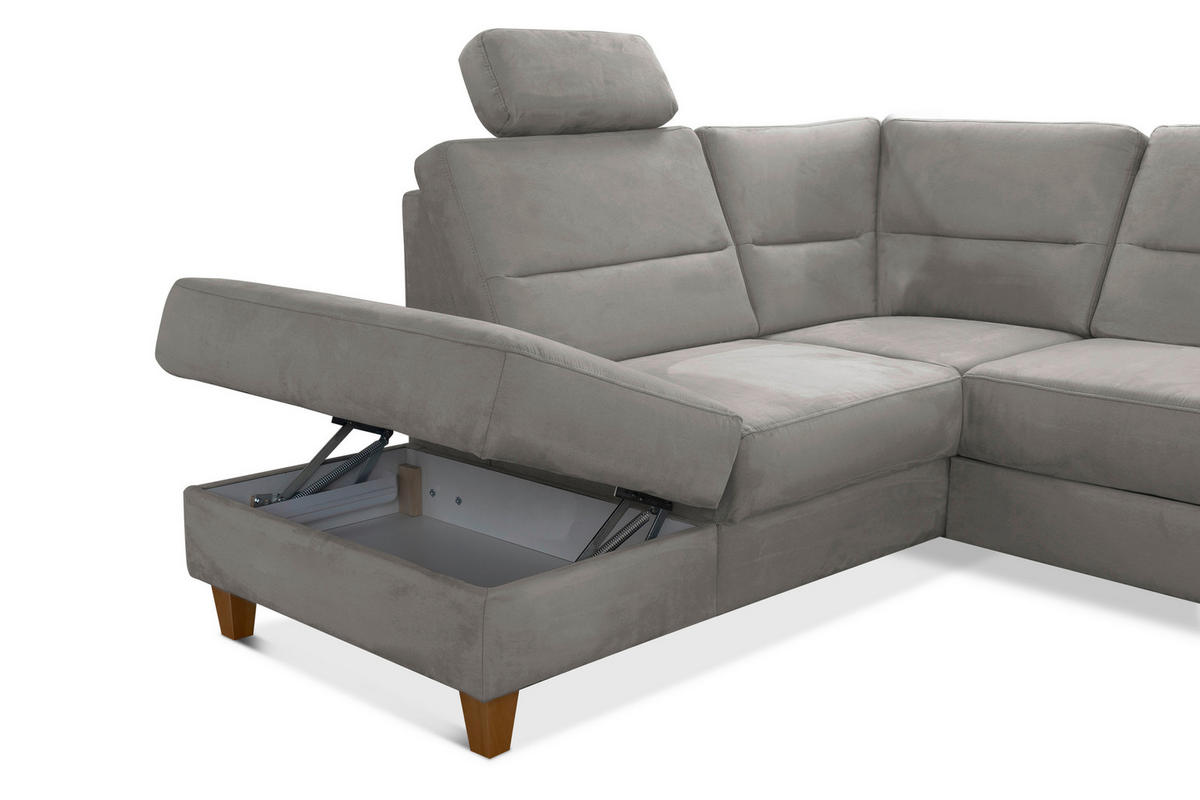 WOHNLANDSCHAFT in Mikrofaser Anthrazit  - Eichefarben/Anthrazit, KONVENTIONELL, Holz/Textil (212/308/163cm) - Sit & More