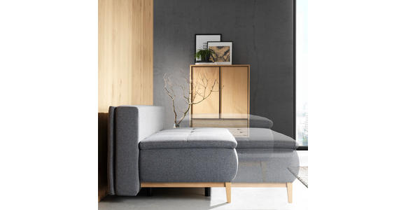 BOXSPRINGSOFA in Webstoff Dunkelbraun - Eichefarben/Dunkelbraun, Design, Holz/Textil (202/78/93/100cm) - Venda