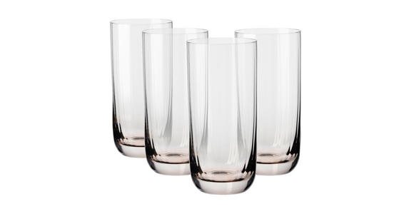 TRINKGLAS 360 ml 4-teilig  - Hellbraun, Trend, Glas - Novel