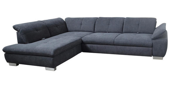 ECKSOFA  in Chenille Dunkelgrau  242/313 cm  - Chromfarben/Dunkelgrau, Design, Textil (242/313cm) - Xora