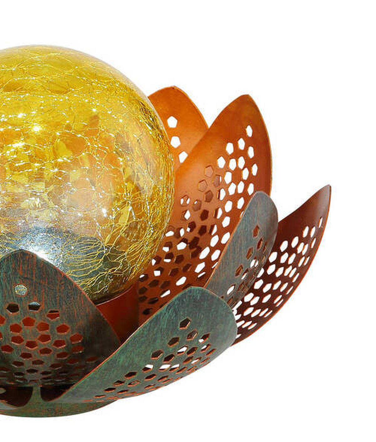 SVJETILJKA SOLARNA  - narančasta/zelena, Basics, staklo/metal (22/13,5cm) - Globo