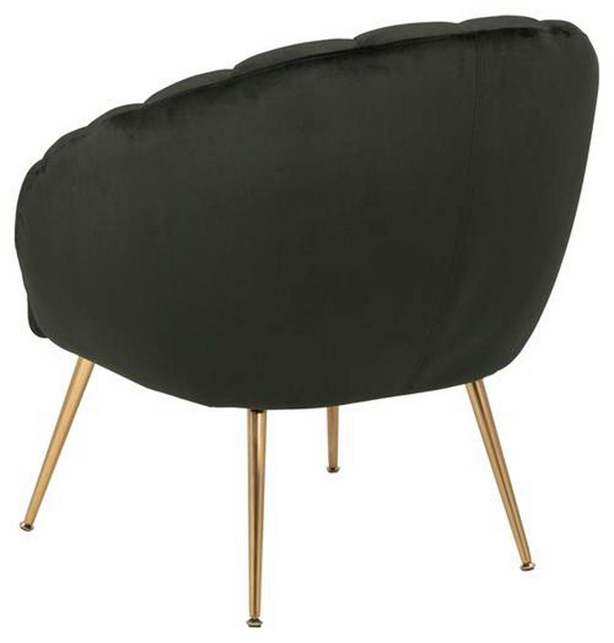 SESSEL in Velours Dunkelgrün  - Dunkelgrün/Goldfarben, Design, Textil/Metall (76/81/76cm) - Livetastic