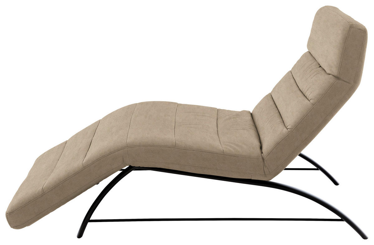 RELAXLIEGE Mikrofaser Taupe  - Taupe/Schwarz, Design, Textil/Metall (95/91/170cm) - Chilliano