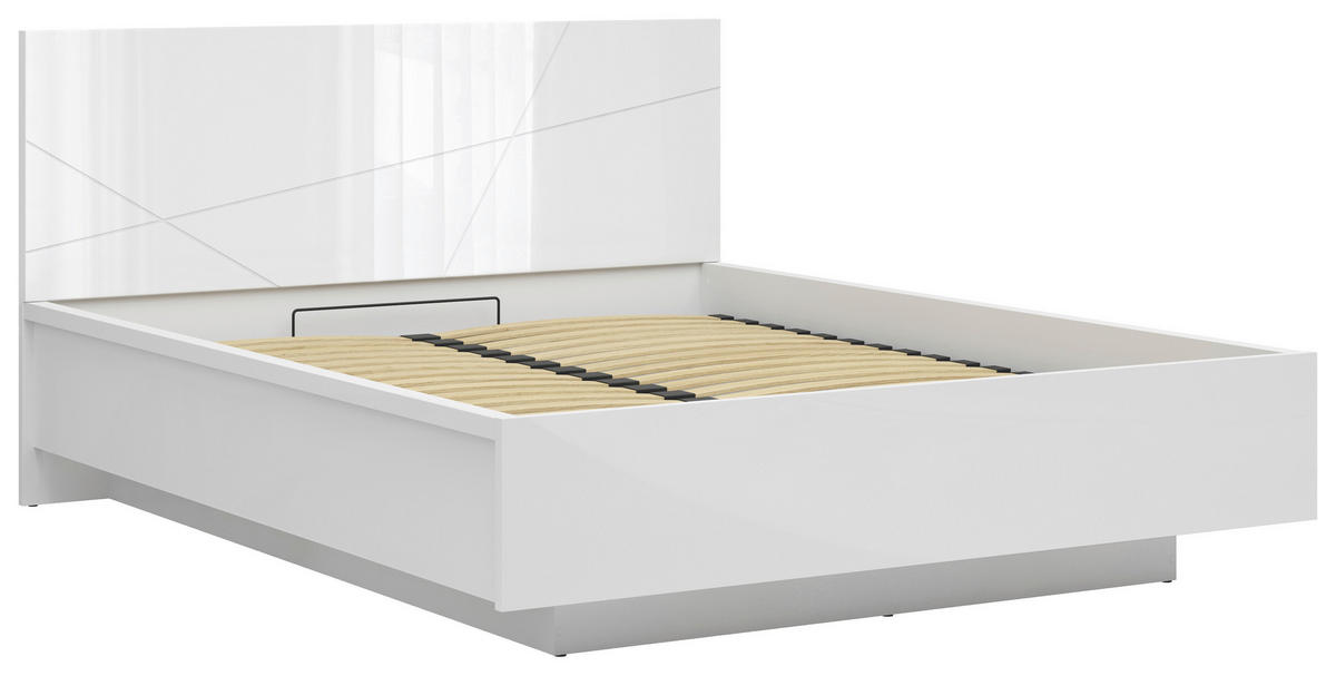 BETT  in Weiß Hochglanz  - Weiß Hochglanz, MODERN (160/200cm) - MID.YOU
