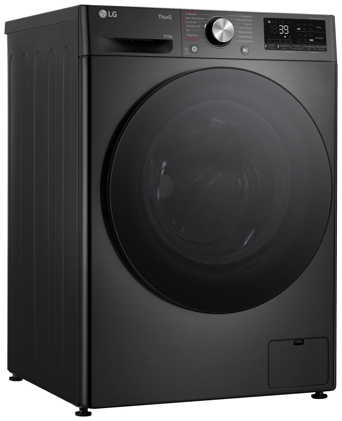 WASCHTROCKNER W4WR7096YB  - Schwarz, Trend, Glas/Kunststoff (60/85/62cm) - LG