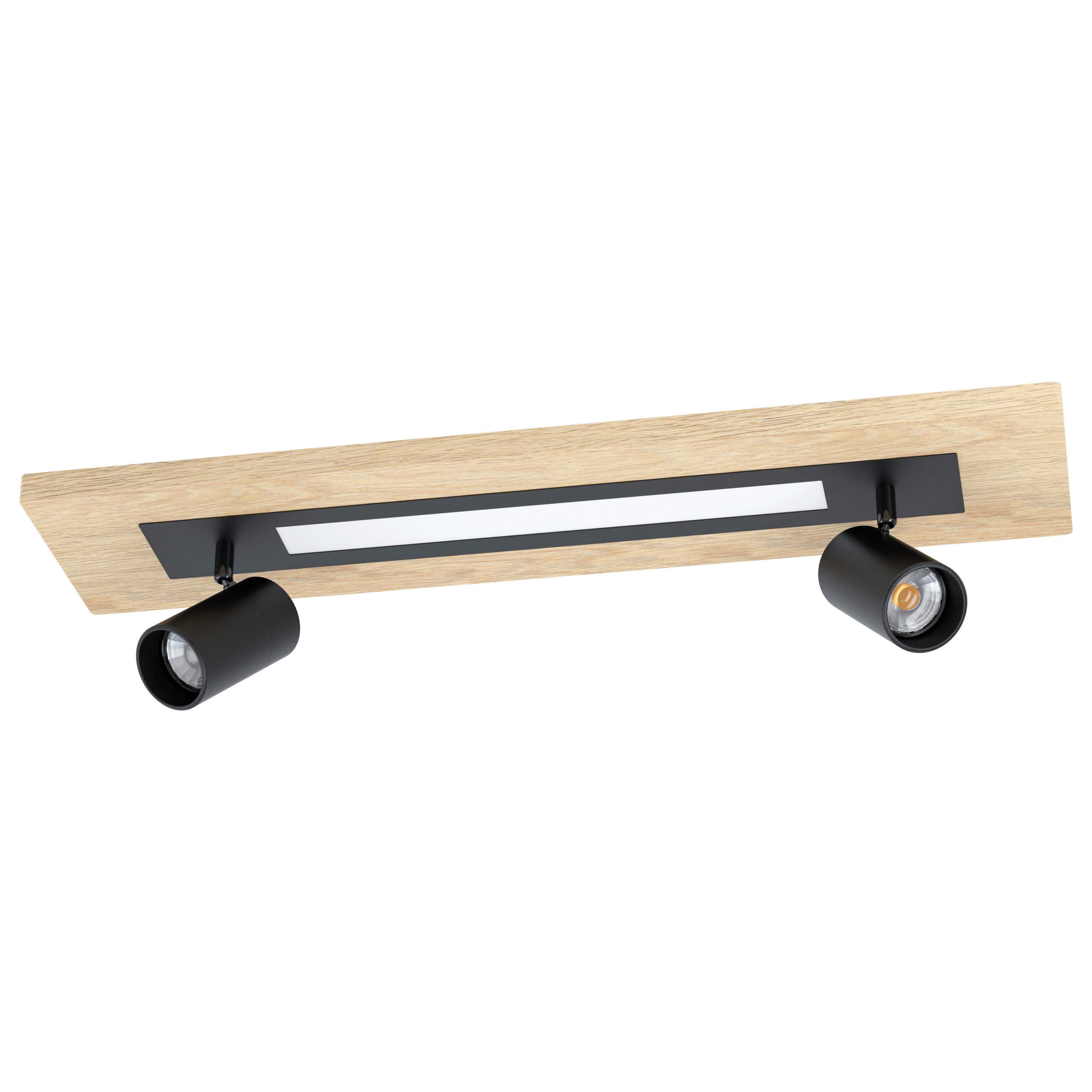 LED-DECKENLEUCHTE 69/17/15 cm   - Schwarz/Braun, Natur, Holz/Kunststoff (69/17/15cm)