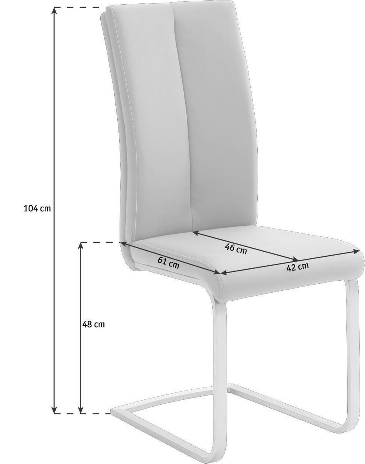 SCHWINGSTUHL  in Edelstahl Lederlook  - Edelstahlfarben/Creme, Design, Textil/Metall (42/104/61cm) - Novel