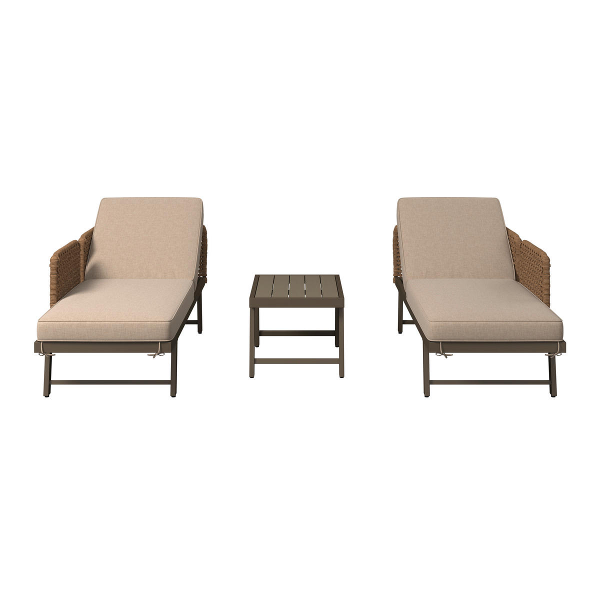 LOUNGE GARNITURA ogljikovo jeklo  - bežrjava/rumena, Moderno, kovina/umetna masa (200/67/68cm) - Beldano