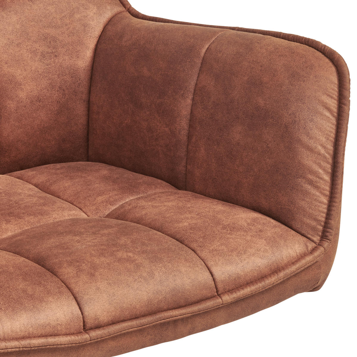 ARMLEHNSTUHL  Sitzfläche 360° drehbar, inklusive Armlehnen Webstoff  - Eichefarben/Orange, Basics, Holz/Textil (61/85/63cm) - MID.YOU