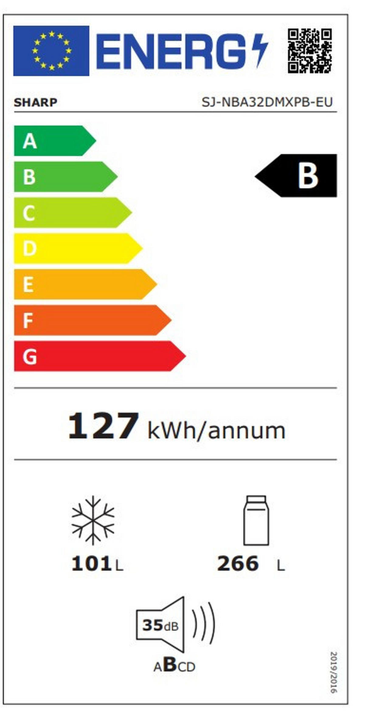 KÜHL-GEFRIER-KOMBINATION  - Edelstahlfarben, Basics (59,5/201/65cm) - Sharp