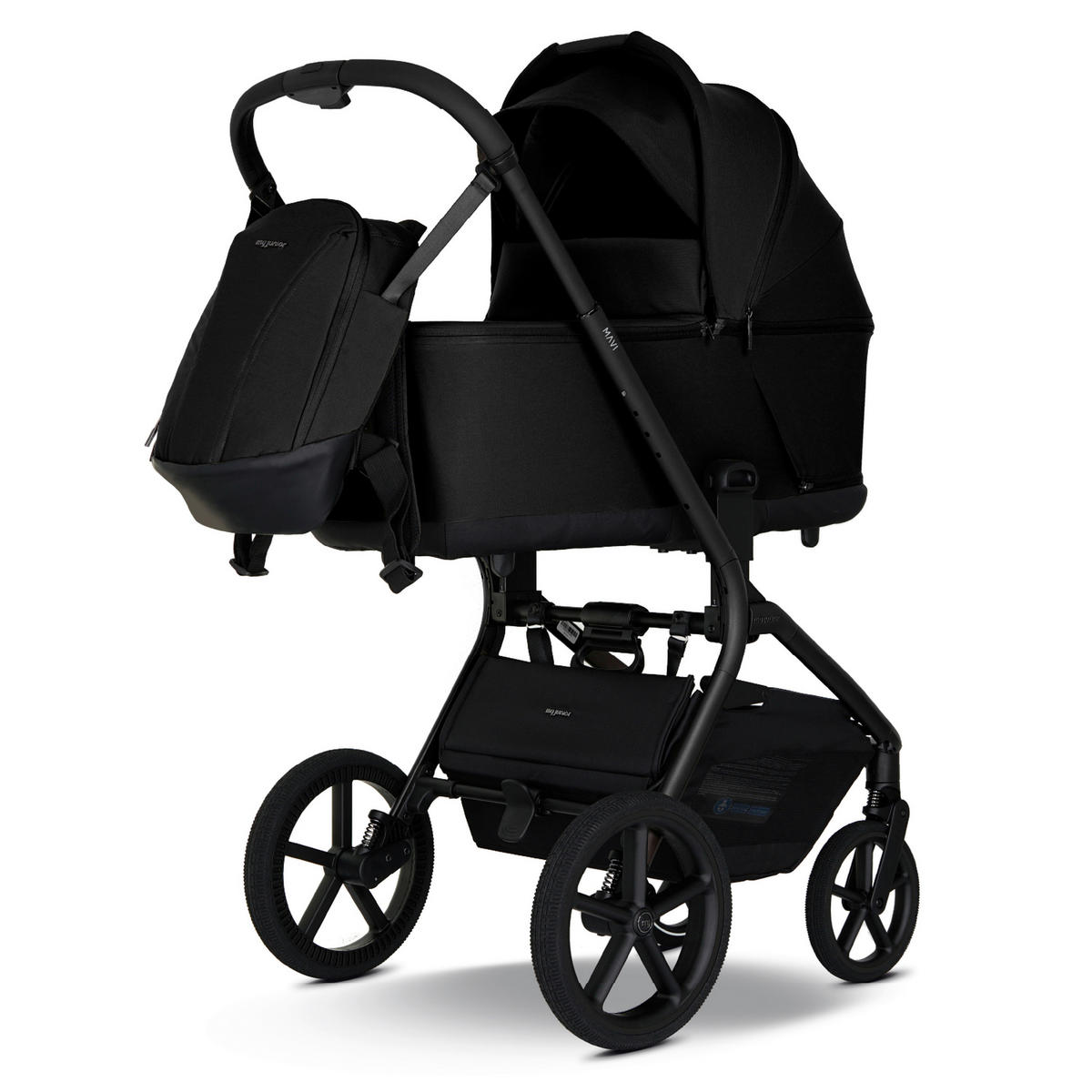 KOMBIKINDERWAGEN MAVI 2in1  - Schwarz, Trend, Textil/Metall (92/55/110.5cm) - My Junior