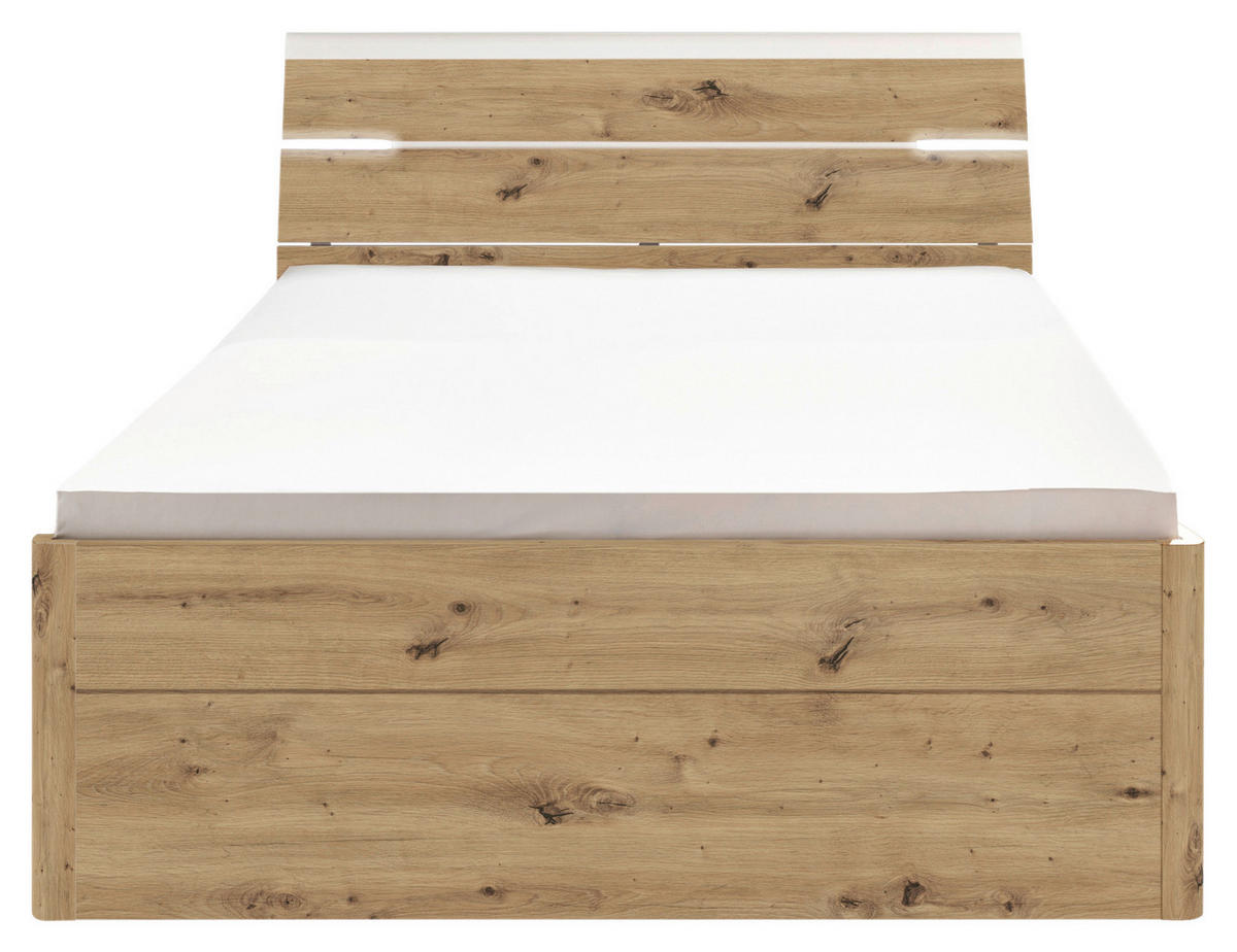 KREVET S PROSTOR. ZA ODLAGANJ   140/200 cm   bijela, hrast Artisan  - bijela/hrast Artisan, Konvencionalno, drvni materijal/plastika (140/200cm) - MID.YOU