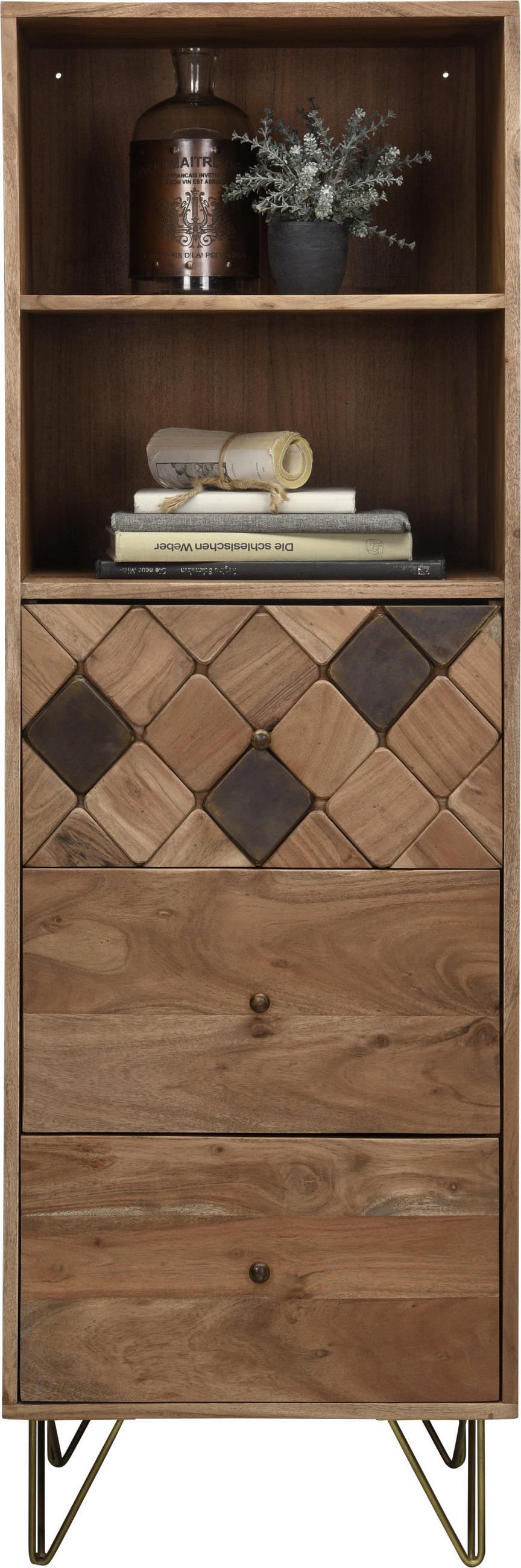 KOMMODE  in 50/153/43 cm  - Messingfarben/Bronzefarben, Trend, Holz/Metall (50/153/43cm) - Ambia Home