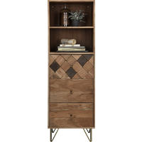 KOMODA, akácie, barvy akácie, bronzová, 50/153/43 cm - bronzová/barvy mosazi, Trend, kov/dřevo (50/153/43cm) - Ambia Home