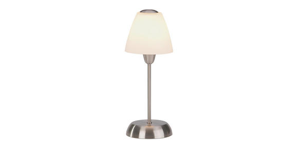 Tischleuchte Meli - Weiß/Nickelfarben, KONVENTIONELL, Glas/Kunststoff (35cm) - Ombra