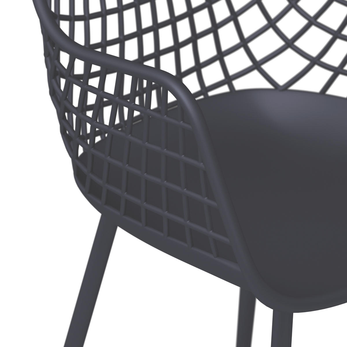 GARTENSESSEL Eisen Grau  - Grau, MODERN, Kunststoff/Metall (58/86/55cm) - Ambia Garden