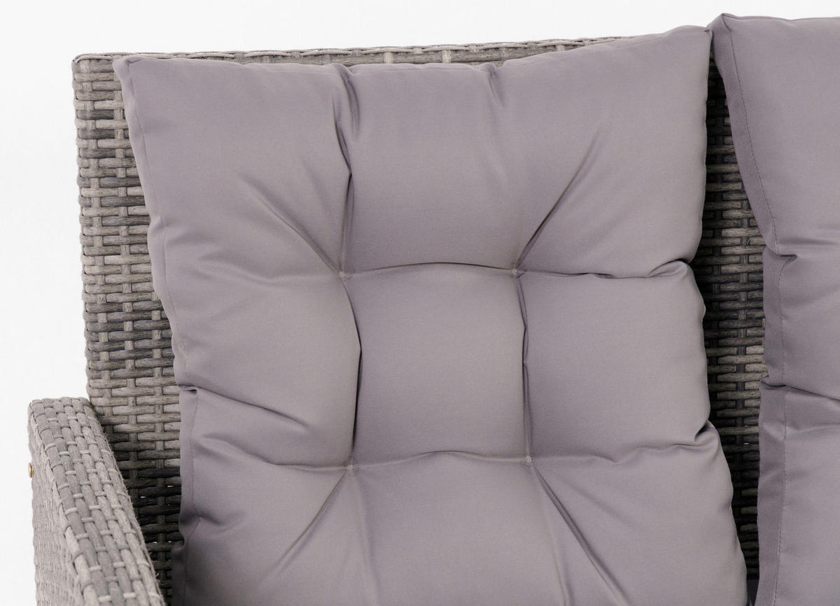 LOUNGEGARNITUR Stahl  - Dunkelgrau/Grau, MODERN, Kunststoff/Textil (120/70cm) - Ambia Garden