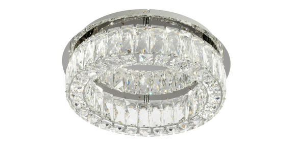 LED-DECKENLEUCHTE 40/14 cm   - Transparent, KONVENTIONELL, Glas/Metall (40/14cm) - Novel