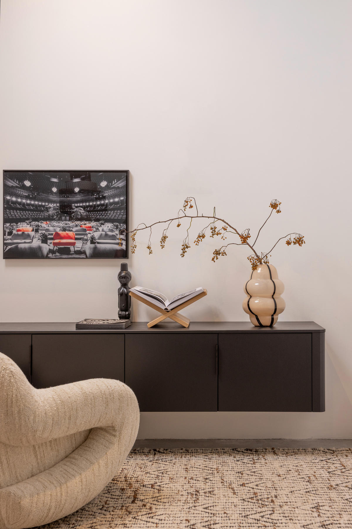 LOWBOARD Gunnar 200/56/44 cm  stehend, hängend  - Schwarz, Design, Holz/Metall (200/56/44cm) - Livetastic