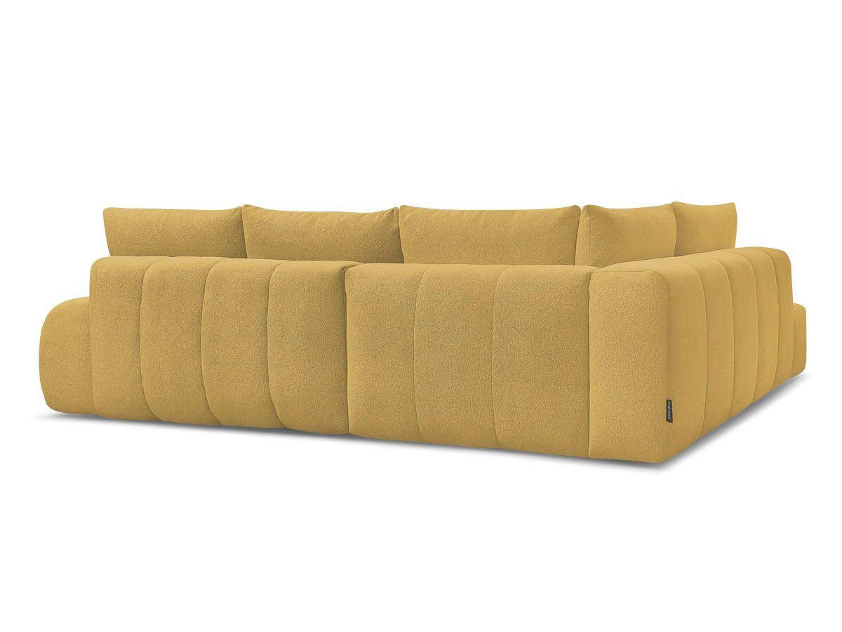ECKSCHLAFSOFA EVEREST  mit Rücken echt, Armteil links, Armteil rechts Flachgewebe Gelb  - Gelb/Schwarz, MODERN, Kunststoff/Textil (320/212cm)