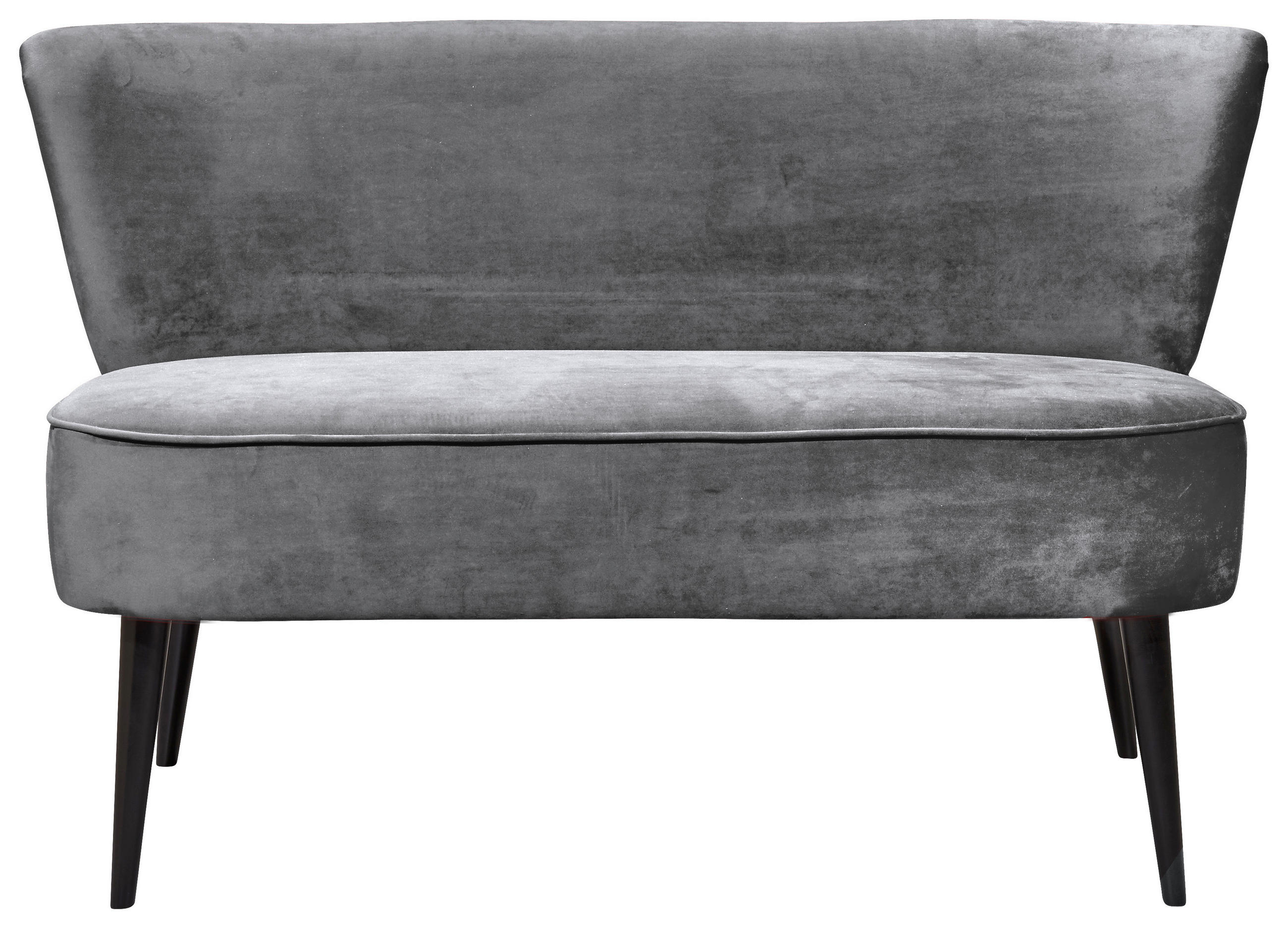 SITZBANK 140/83/75 cm Mikrovelours Grau Holz  - Schwarz/Grau, Trend, Holz/Textil (140/83/75cm) - MID.YOU