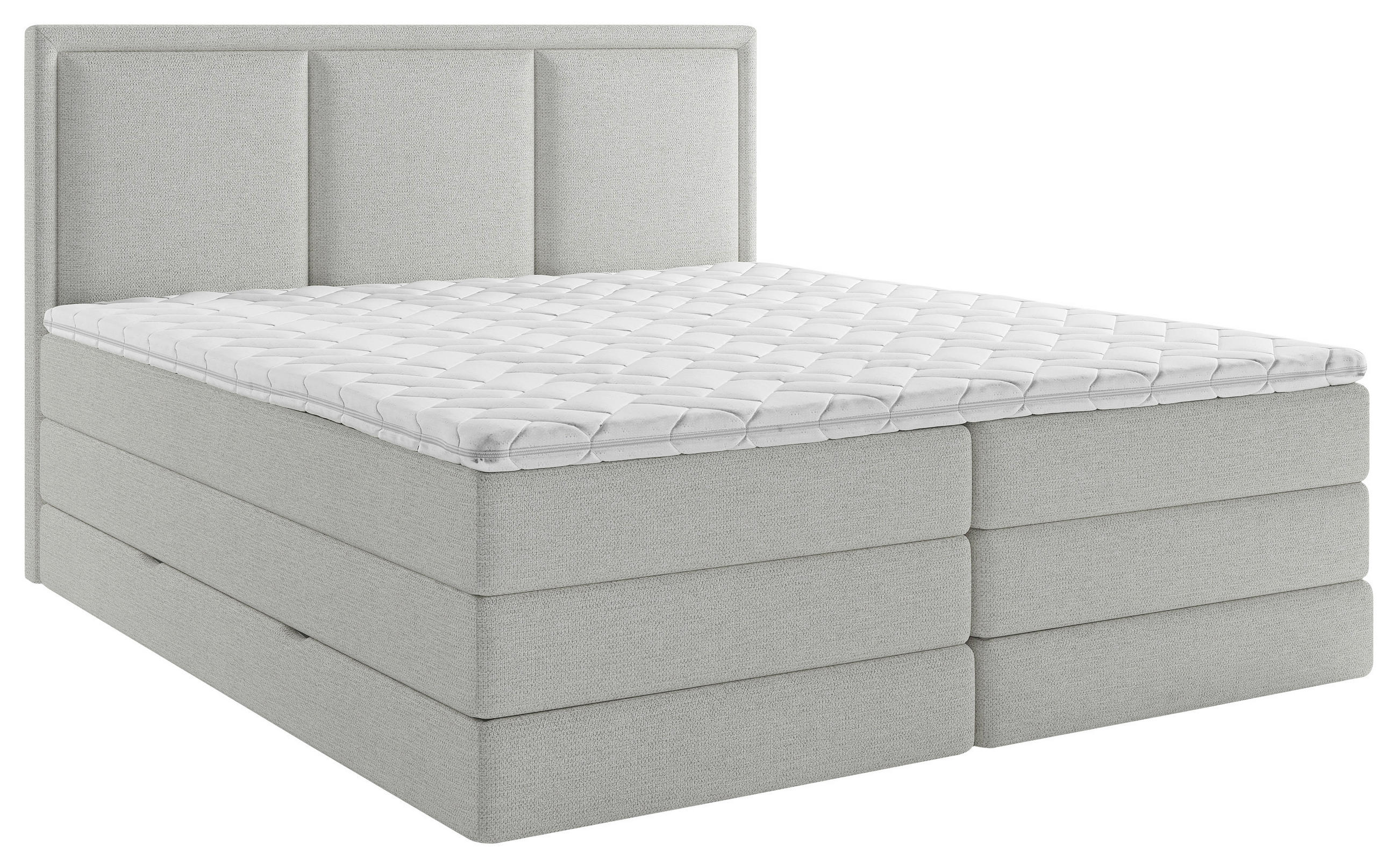 BOXSPRINGBETT 200/200 cm  in Hellgrau  - Hellgrau, Design, Holzwerkstoff/Kunststoff (200/200cm) - MID.YOU