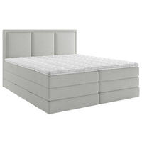BOXSPRINGBETT 200/200 cm  in Hellgrau  - Hellgrau/Schwarz, Design, Holz/Holzwerkstoff (200/200cm) - MID.YOU