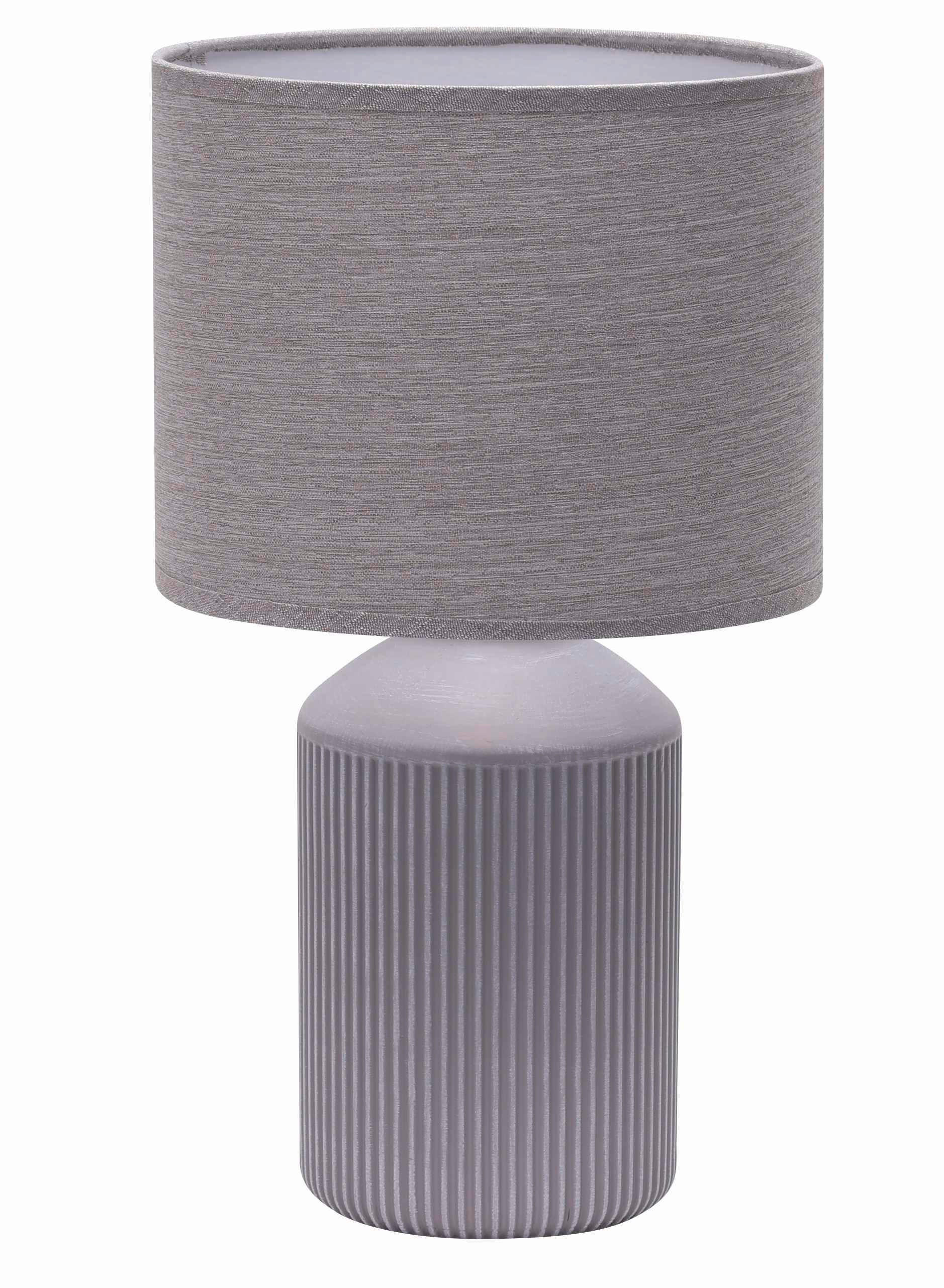 STONA LAMPA - siva/bela, Osnovno, tekstil/keramika (22/39/22cm)