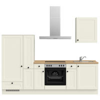 KÜCHENLEERBLOCK 270 cm   in Weiß, Eichefarben  - Eichefarben/Schwarz, MODERN, Holzwerkstoff/Metall (270cm) - Nobilia