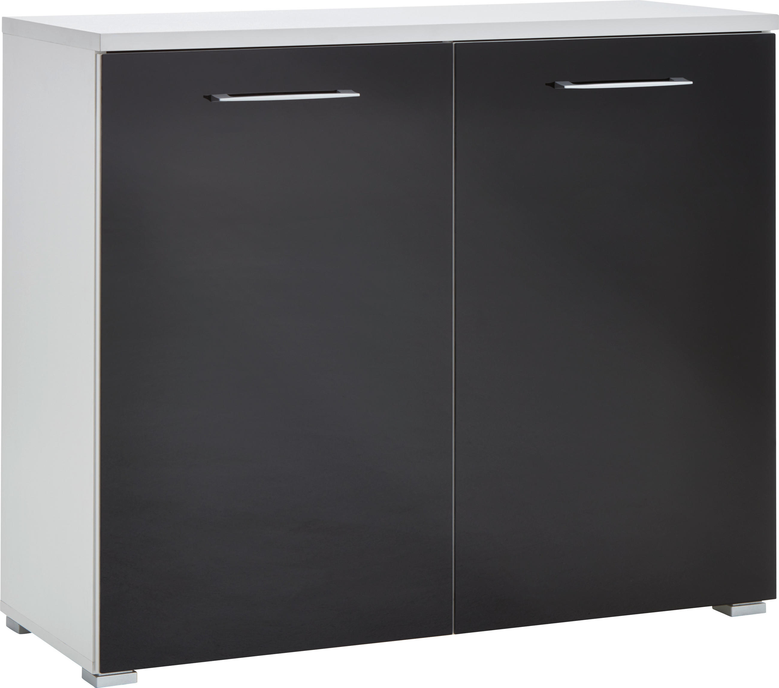 KOMMODE 97/82/40 cm  in Anthrazit, Weiß  - Anthrazit/Alufarben, MODERN, Glas/Holzwerkstoff (97/82/40cm) - Germania