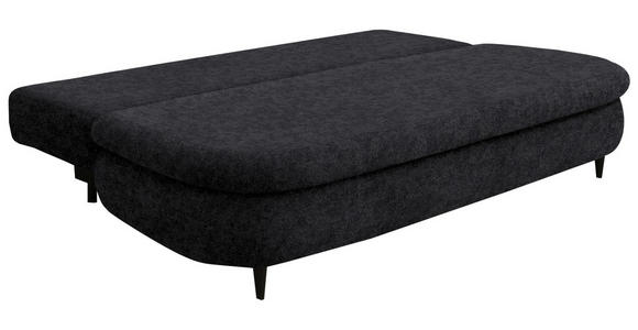SCHLAFSOFA in Velours Dunkelgrau - Dunkelgrau/Schwarz, Design, Holz/Textil (213/89/105cm) - Novel