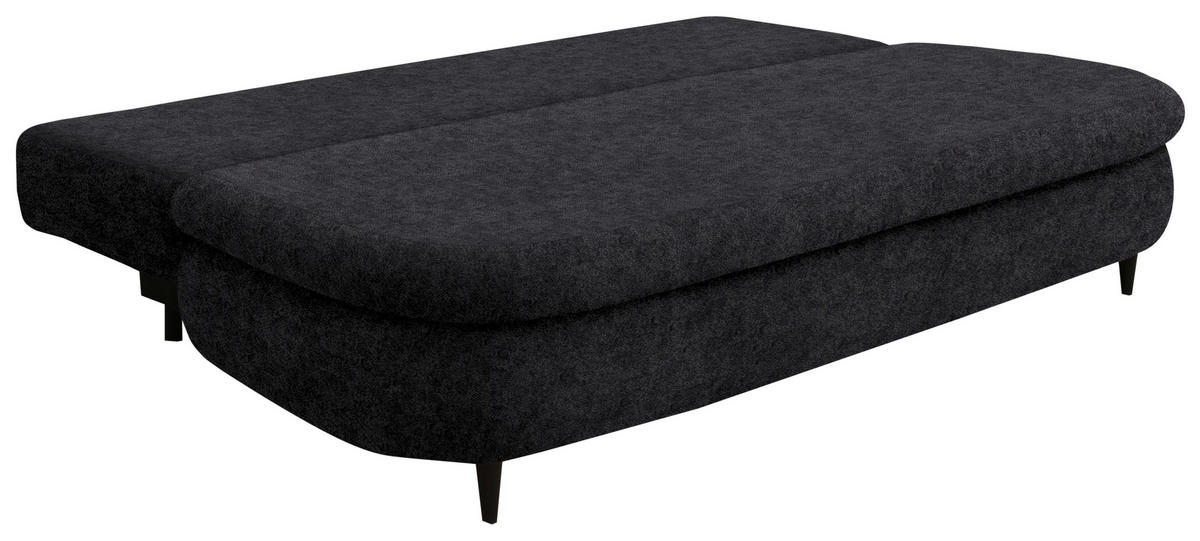 SCHLAFSOFA in Velours Dunkelgrau  - Dunkelgrau/Schwarz, Design, Holz/Textil (213/89/105cm) - Novel