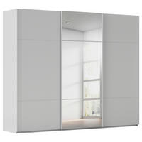 SCHWEBETÜRENSCHRANK 242/223/68 cm 3-türig Grau  - Grau, KONVENTIONELL, Glas/Holzwerkstoff (242/223/68cm) - Novel
