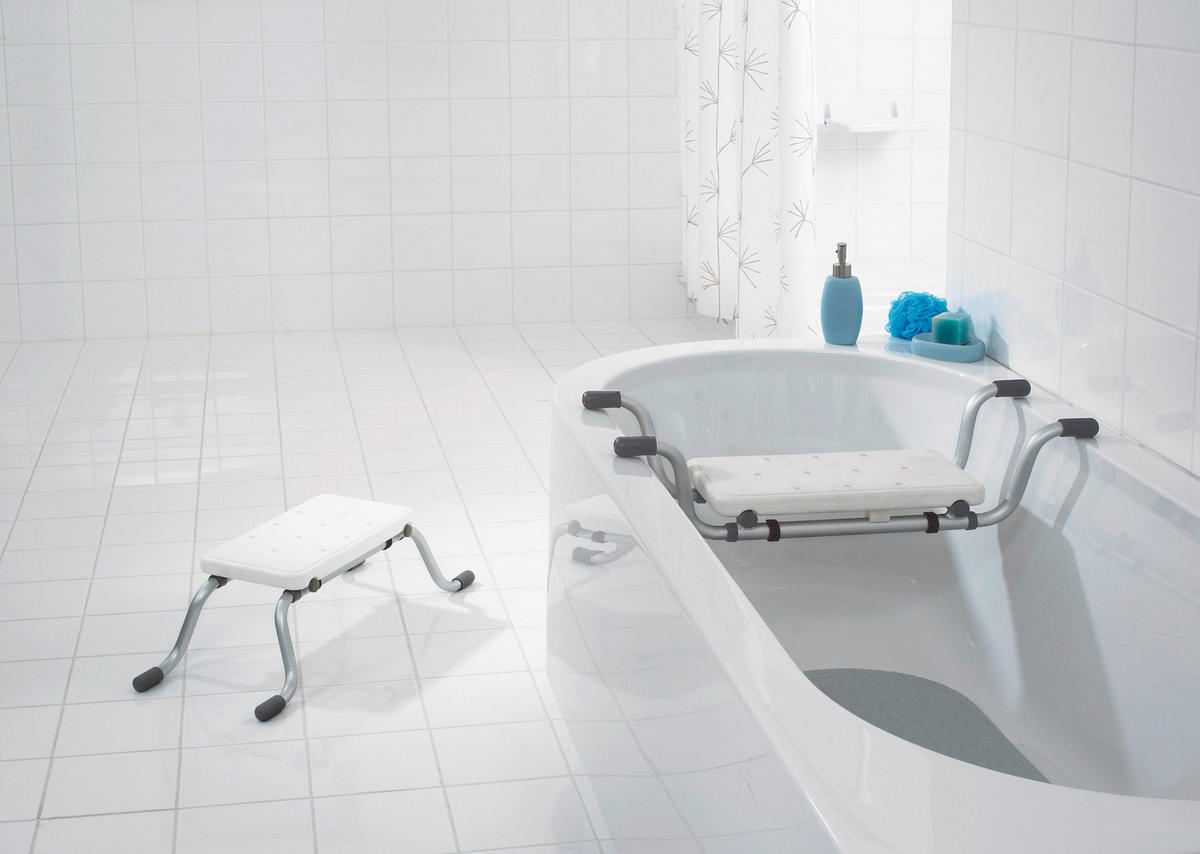 BADEWANNENEINSATZ  - Weiß, Basics, Kunststoff/Metall (78-83/22,3cm)