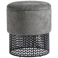 TABURET, kov, textil, kompozitní dřevo, 40/44/40 cm - šedá, Design, kov/kompozitní dřevo (40/44/40cm) - MID.YOU