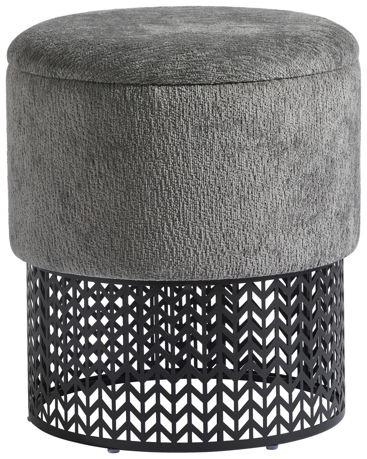 TABURET, kov, textil, kompozitní dřevo, 40/44/40 cm - šedá, Design, kov/kompozitní dřevo (40/44/40cm) - MID.YOU