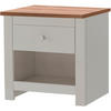 NACHTTISCH 45/46/35 cm  in Creme, Eichefarben  - Eichefarben/Silberfarben, Design, Holzwerkstoff/Metall (45/46/35cm) - MID.YOU