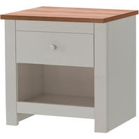 NACHTTISCH 45/46/35 cm  in Creme, Eichefarben  - Eichefarben/Silberfarben, Design, Holzwerkstoff/Metall (45/46/35cm) - MID.YOU