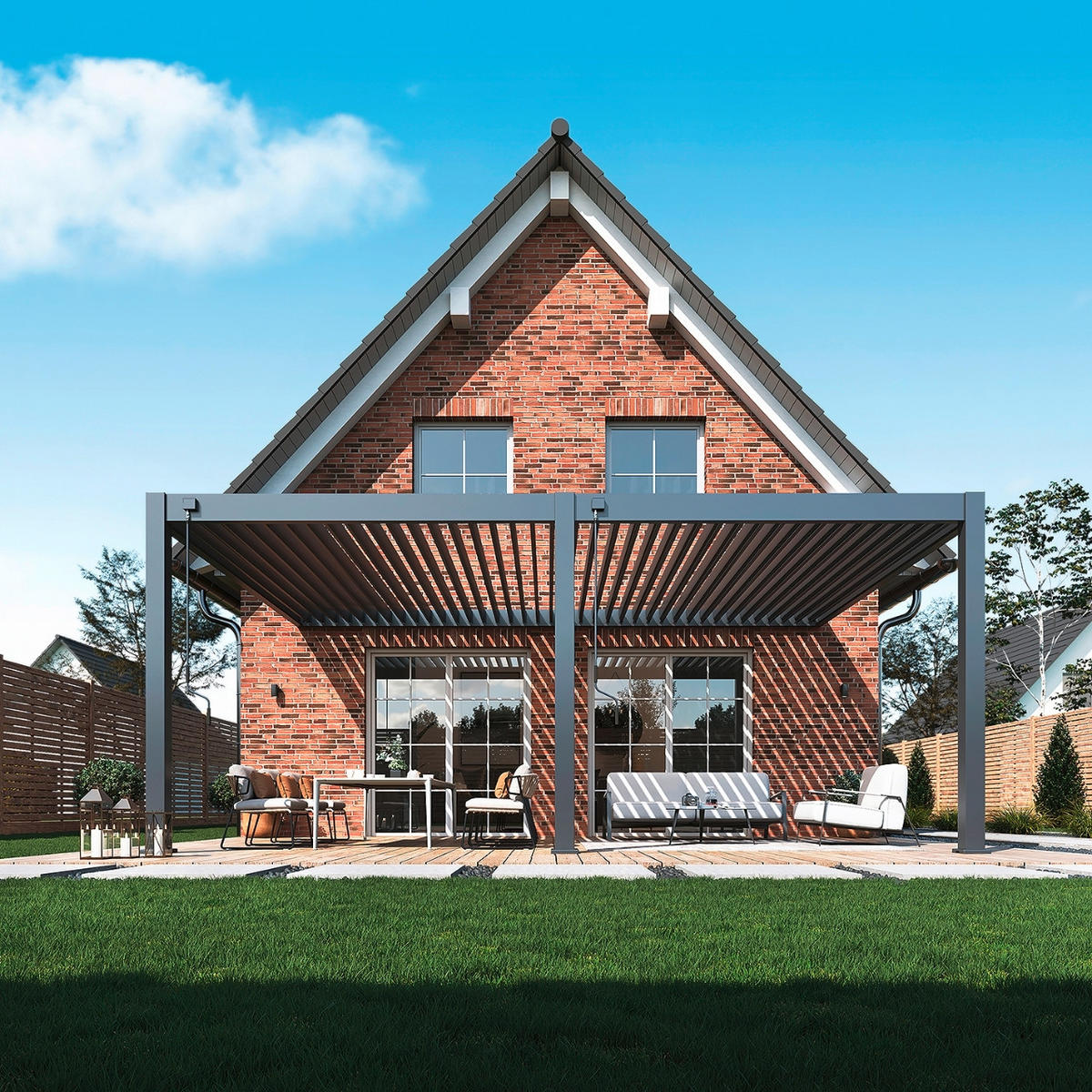 PERGOLA - Anthrazit, Basics, Metall (600/255/400cm) - Gardenson
