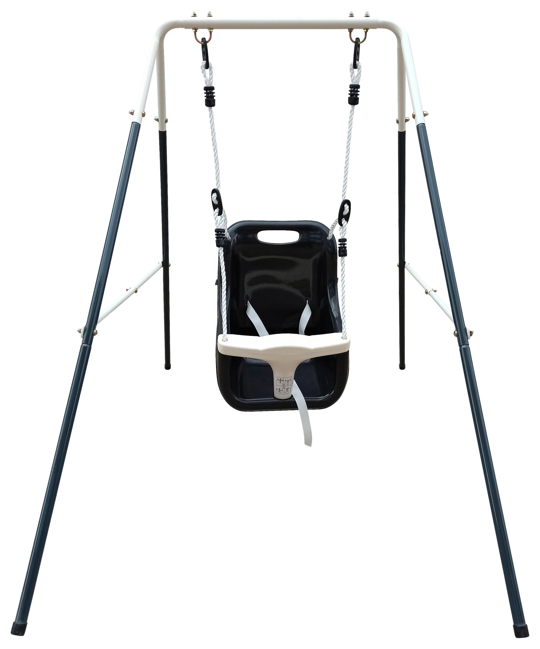 SCHAUKEL Anthrazit, Creme  - Anthrazit/Creme, KONVENTIONELL, Kunststoff/Metall (94/118/146cm) - Ambia Garden