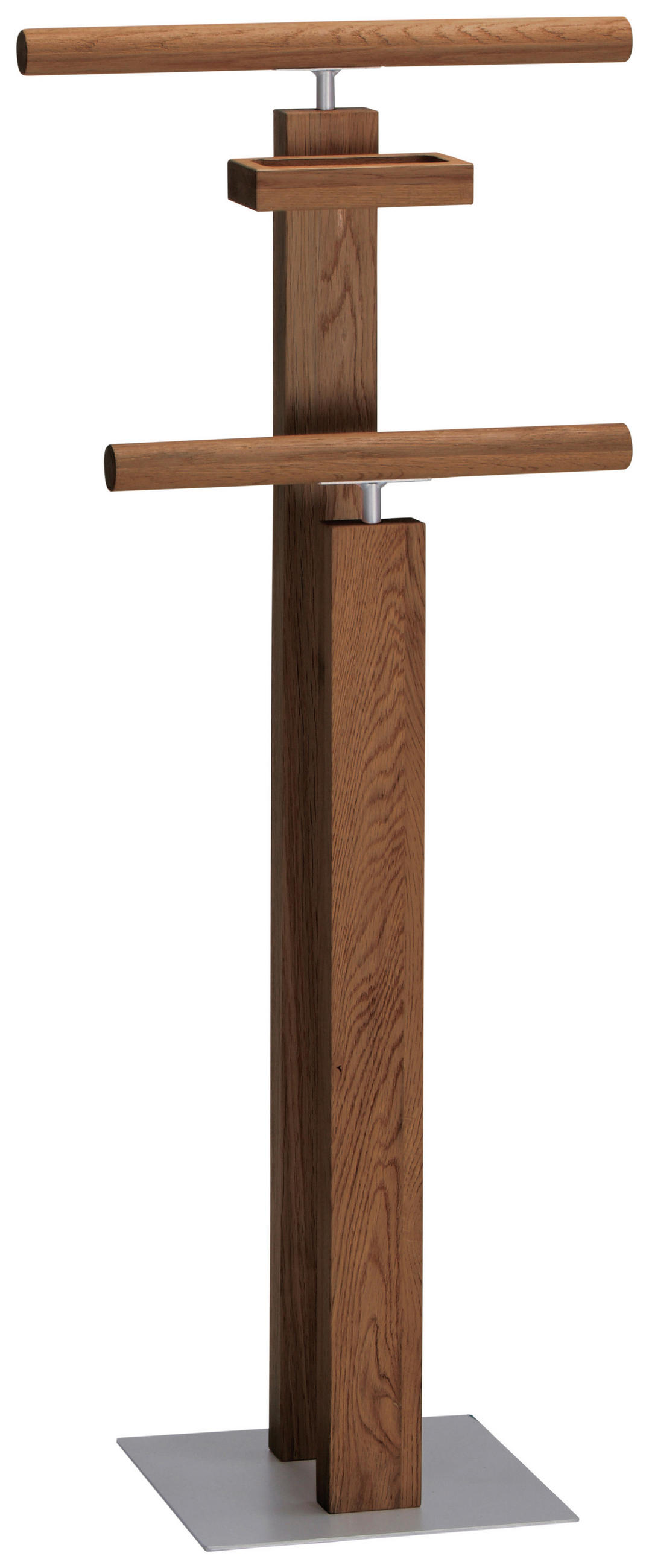 HERRENDIENER in Eichefarben, Alufarben, Dunkelbraun 45/107/28 cm   - Eichefarben/Dunkelbraun, KONVENTIONELL, Holz/Metall (45/107/28cm) - Hasena