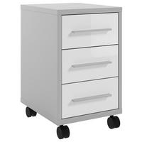 ROLLCONTAINER Weiß, Hellgrau  - Hellgrau/Alufarben, MODERN, Glas/Holzwerkstoff (41,6/68,6/50,2cm)