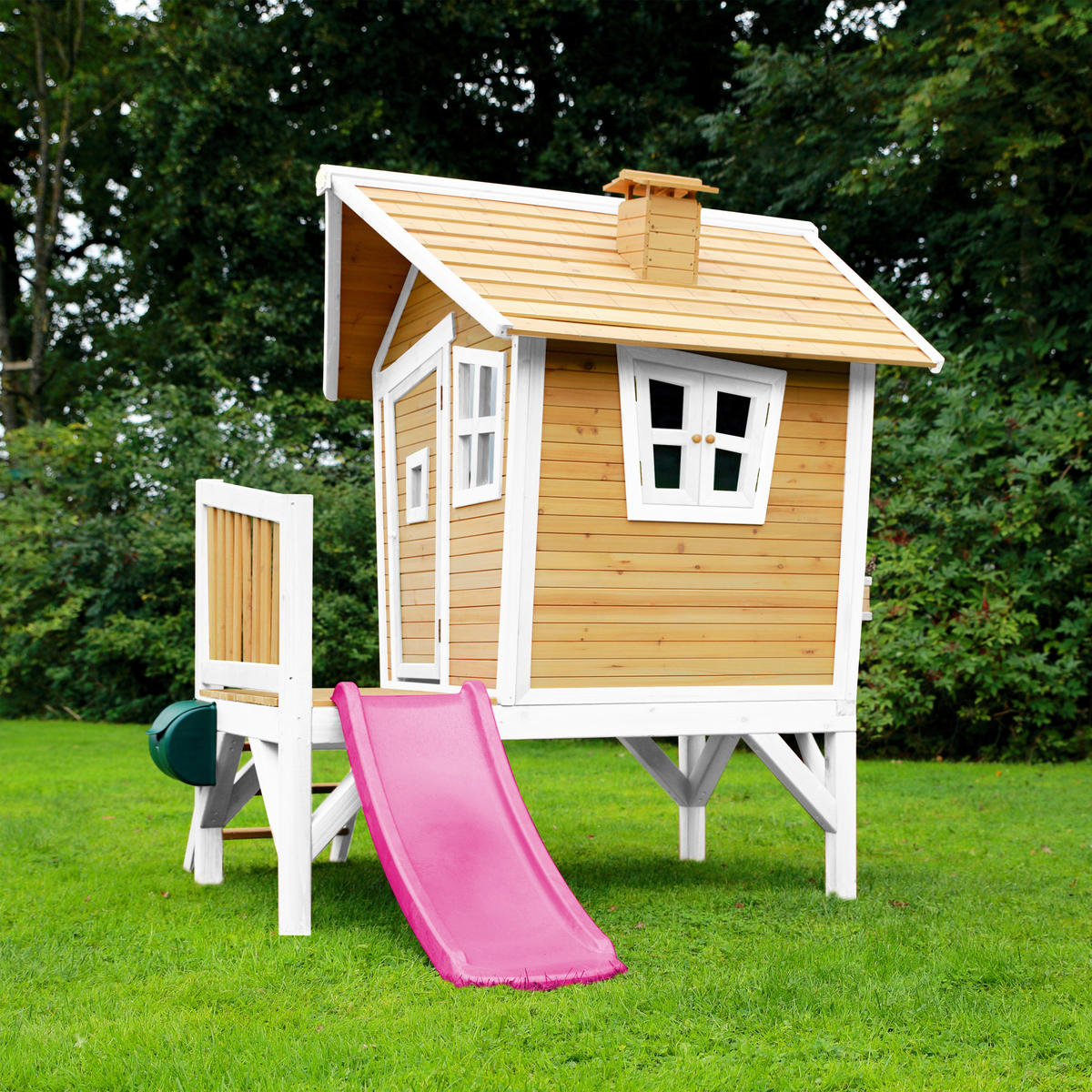 SPIELHAUS 264/203/177 cm  - Weiss/Lila, Konventionell, Holz/Kunststoff (264/203/177cm)
