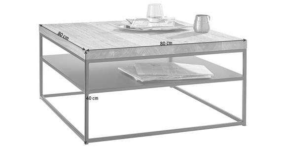 COUCHTISCH in Holz, Metall 80/80/40 cm  - Eichefarben/Schwarz, Design, Holz/Metall (80/80/40cm) - Novel