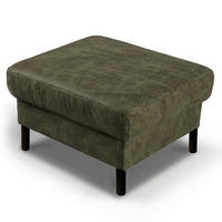 HOCKER Textil, Leder Grün  - Grün, Design, Leder/Textil (70/48/60cm) - Livetastic